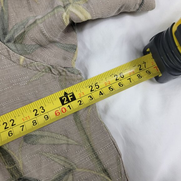 Jamaica Jaxx Mens 2XL XXL Brown Button Down Shirt Bamboo Print Short Sleeve - Picture 7 of 9